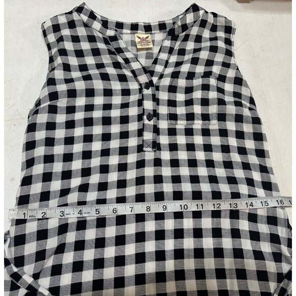 Women's Faded Glory Mini V-neck Dress Black & White Gingham Rayon Size S (4-6) - Picture 7 of 15